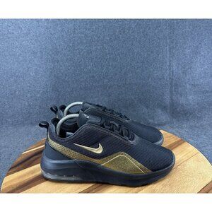 Nike Mair Womens Size 9.5 Black Gold CT1160-001 Sneaker Shoes Lace Tie Up Sport
